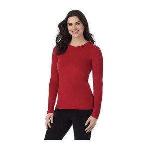 Cuddl Duds Women's size S Long Sleeve Crew Neck Red Tee